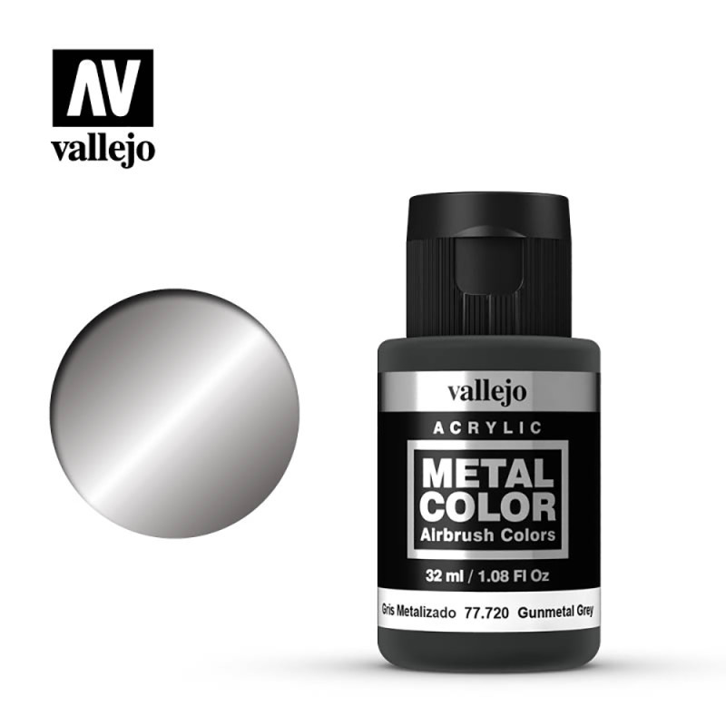 Peinture Gris Gunmetal, Metal Color 32 ml - VALLEJO 77720 Peinture Gris Gunmetal, Metal Color 32 ml - VALLEJO 77720