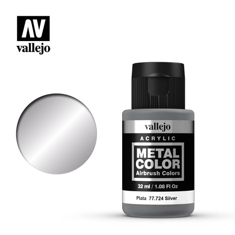 Peinture Argent, Metal Color 32 ml - VALLEJO 77724 Peinture Argent, Metal Color 32 ml - VALLEJO 77724