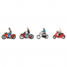 Motards et motos / Scooter (x4) - FALLER 151669 - HO 1/87