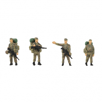 Militaires avec paquetage, Soldats (x4) - FALLER 151753 - HO 1/87
