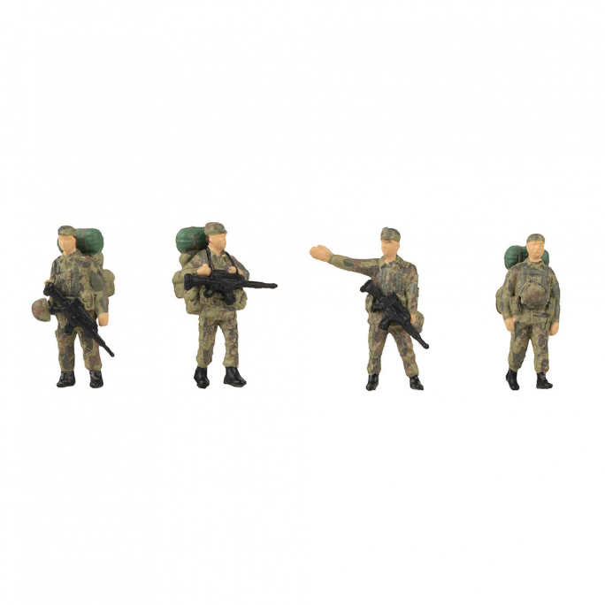 Militaires avec paquetage, Soldats (x4) - FALLER 151753 - HO 1/87