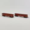 2 wagons tombereaux Eanos à bogies, SBB, Ep V - FLEISCHMANN 830252 - N 1/160