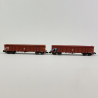 2 wagons tombereaux Eanos à bogies, SBB, Ep V - FLEISCHMANN 830252 - N 1/160