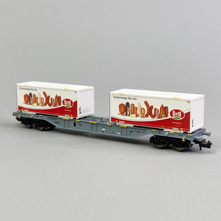 Wagon porte conteneurs Sgns "BELL", AAE, Ep VI - FLEISCHMANN 865243 - N 1/160