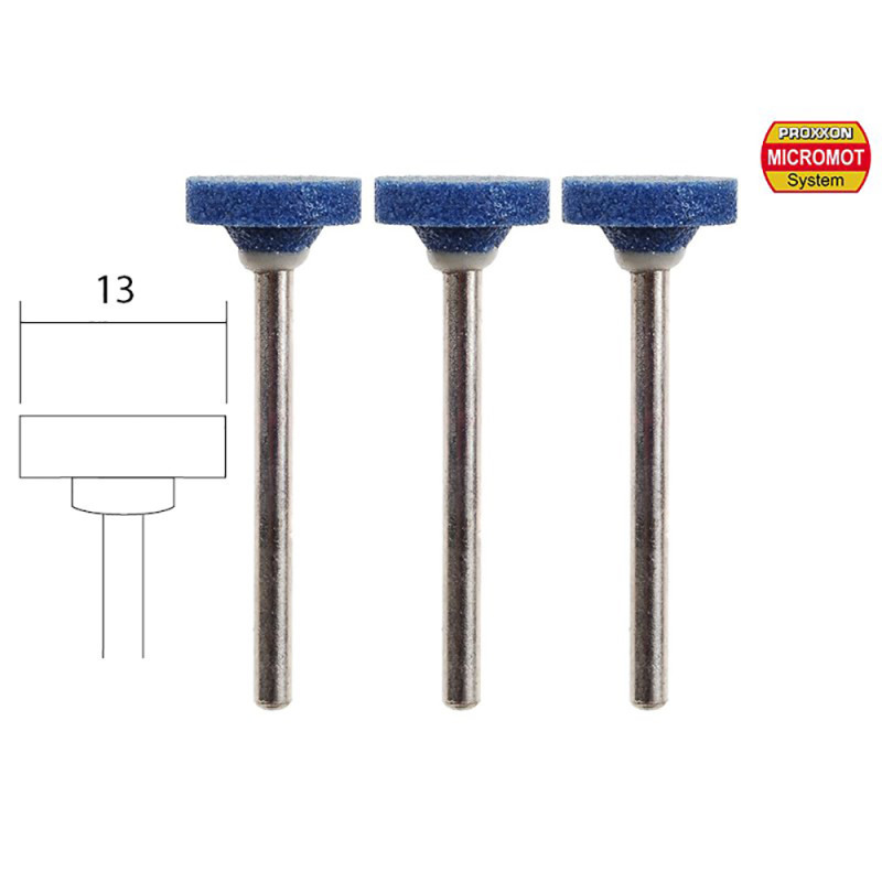 Meule, corindon "Roue" Ø13mm (x3) - PROXXON 28783 Meule, corindon "Roue" Ø13mm (x3) - PROXXON 28783