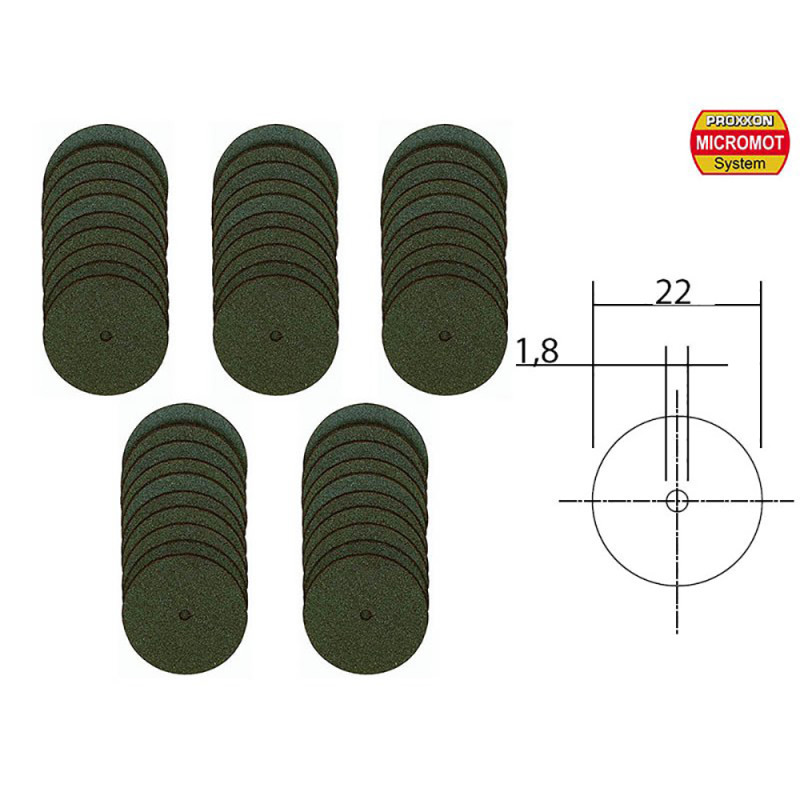 Disques à tronçonner en corindon Ø22mm (x50) - PROXXON 28812