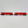 2 wagons tombereaux Eanos-x 055 à bogies, DB, Ep V - FLEISCHMANN 830251 - N 1/160