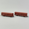 2 wagons couverts Gbs 258, portes coulissantes, DB, Ep V - FLEISCHMANN 826213 - N 1/160