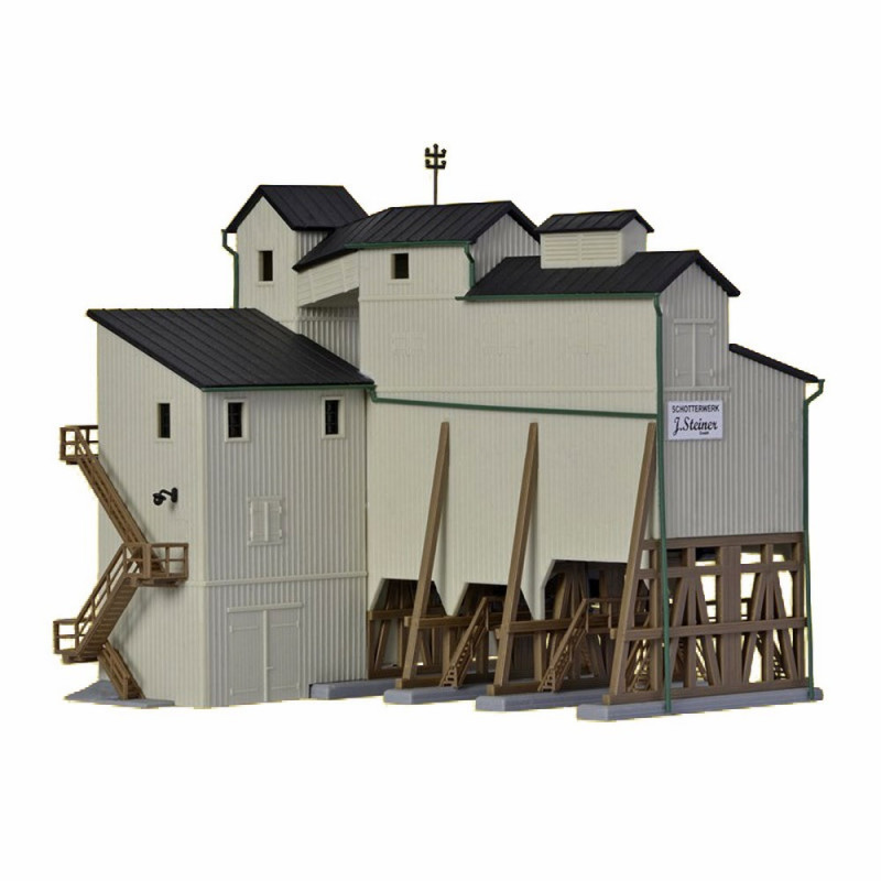 Usine à gravier avec voie de chargement wagons-N-1/160-KIBRI 37226