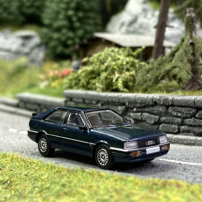 Audi Quattro Coupé, Bleu Foncé Métallisé - PCX870270 - HO 1/87