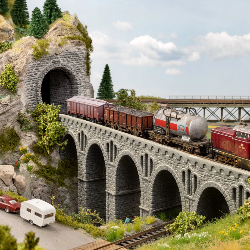 Noch 58690 - Pont Achtobel HO 23 X 7,1 Cm Hauteur 7 Cm - Maquette Modélisme Ferroviaire Peinte