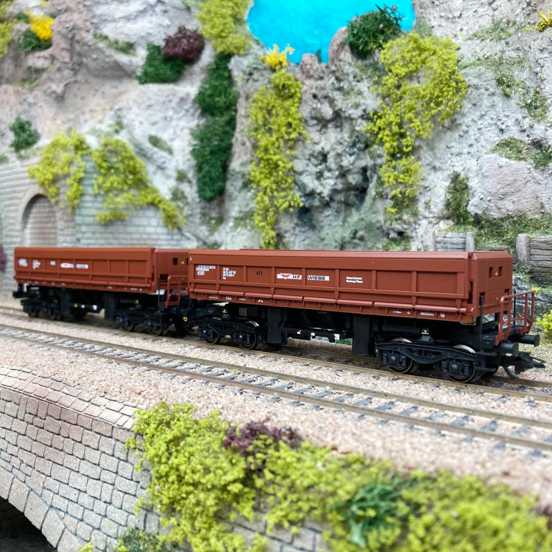 2 wagons tombereaux Fas avec benne basculante, H.F. WIEBE - MARKLIN 48460