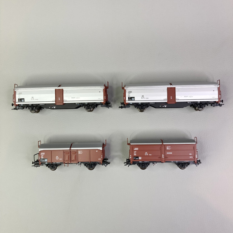 LOT DE 4 Wagons Tombereaux A Toit Coulissant Jouef EUR 12,00 - FR