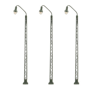 Lampadaire "Treillis cintré" à LED 117 mm (x3) - FALLER 272129 - N 1/160