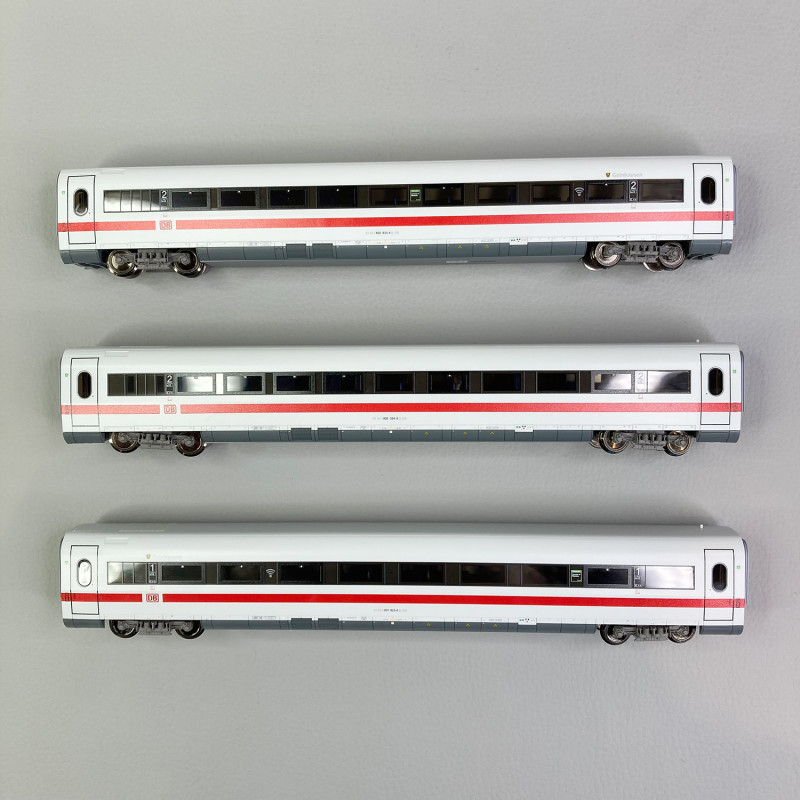 3 voitures intermédiaires ICE I, 1CL, 2 x 2CL, DB, Ep VI - ROCO 74029 - HO 1/87