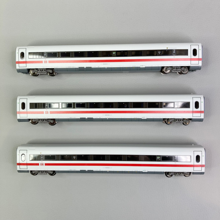 3 voitures intermédiaires ICE I, 1CL, 2 x 2CL, DB, Ep VI - ROCO 74029 - HO 1/87