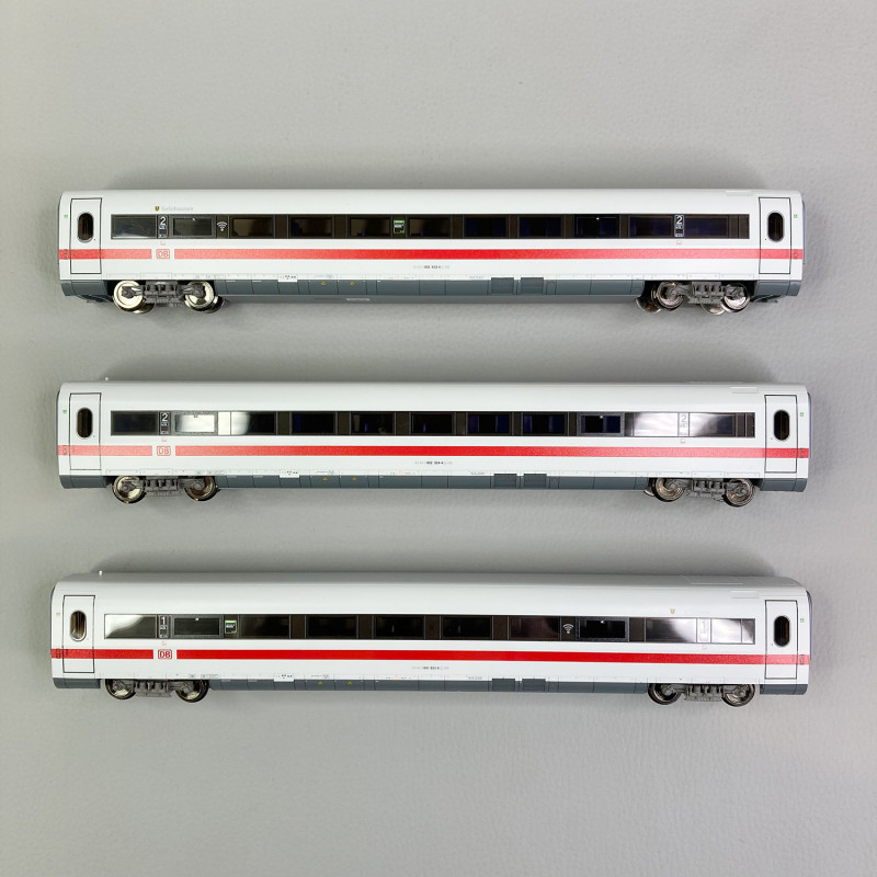 3 voitures intermédiaires ICE I, 1CL, 2 x 2CL, DB, Ep VI - ROCO 74029 - HO 1/87