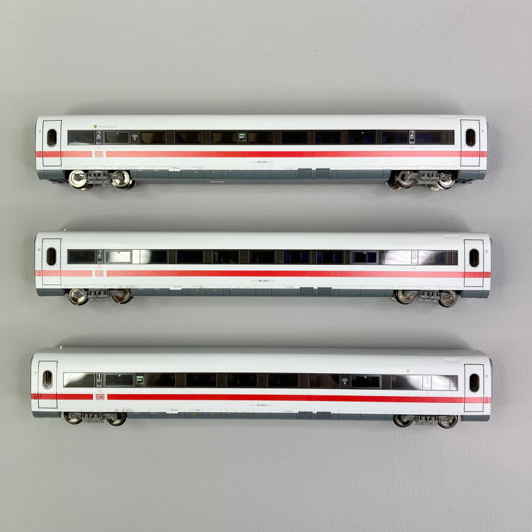 3 voitures intermédiaires ICE I, 1CL, 2 x 2CL, DB, Ep VI - ROCO 74029 - HO 1/87