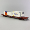Wagon porte conteneur Sgss "Rail Route", F-Touax / Sncf, Ep IV - JOUEF HJ6243 - HO 1/87