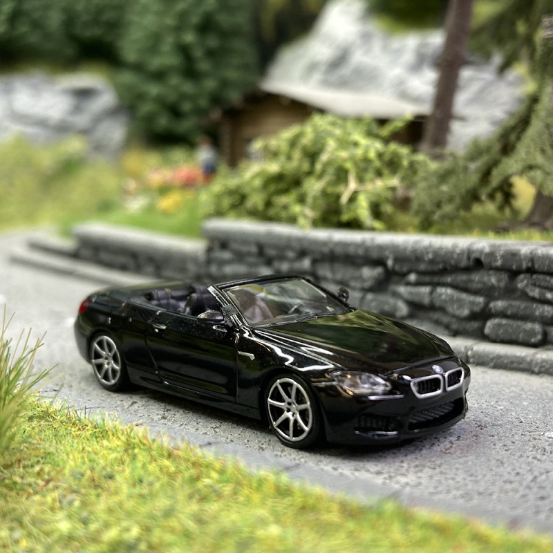 BMW M6 cabriolet 2015 Noir métal - MINICHAMPS 870 027334 - HO 1/87