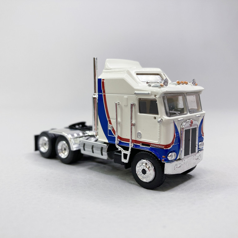 Camion Kenworth K100 Aerodyne 100, Blanc Bleu Rouge - BREKINA 85731 - HO 1/87