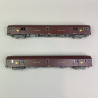 2 voitures PTT, PA UIC, livrée brun PTT, Sncf, Ep IV - LSMODELS 40443 - HO 1/87