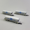 3 wagons trémies céréaliers "Soufflet", Sncf, Ep IV - AZAR MODELS W01SF3 - Z 1/220