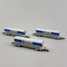 3 wagons trémies céréaliers "Soufflet", Sncf, Ep V - AZAR MODELS W01SL3 - Z 1/220