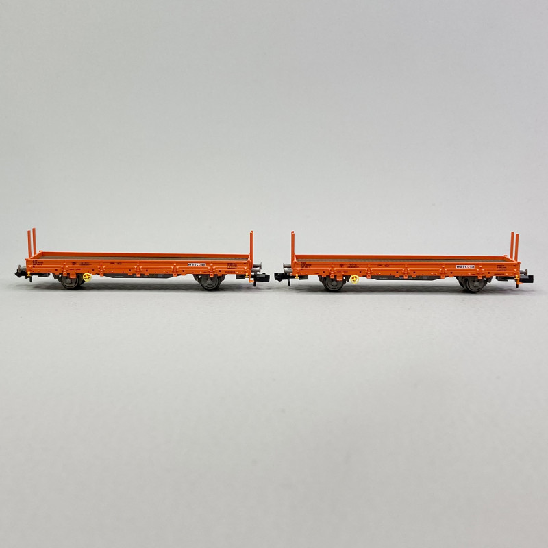 2 wagons plats rebords bas à ranchers Ks, Wascosa, Ep VI - FLEISCHMANN 825752- N 1/160