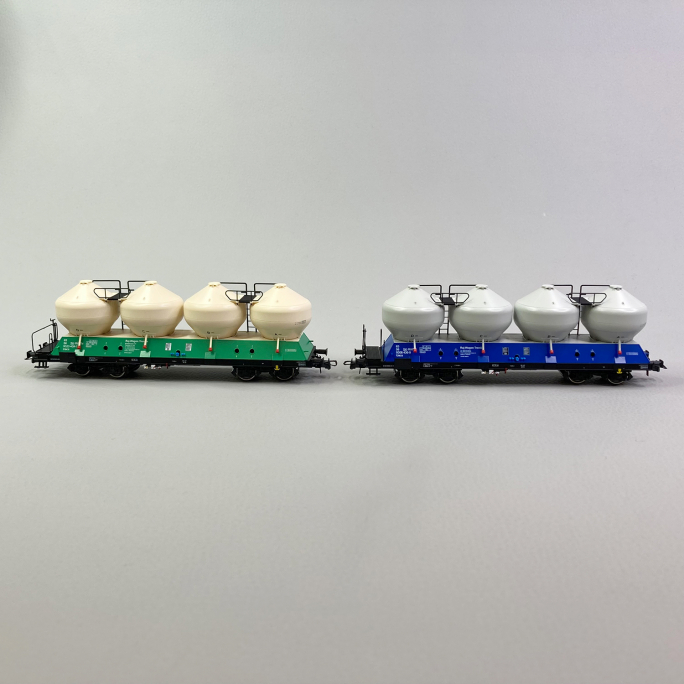 2 wagons silos Uacs à bogies, ZSSK, Ep VI - ROCO 77003 - HO 1/87