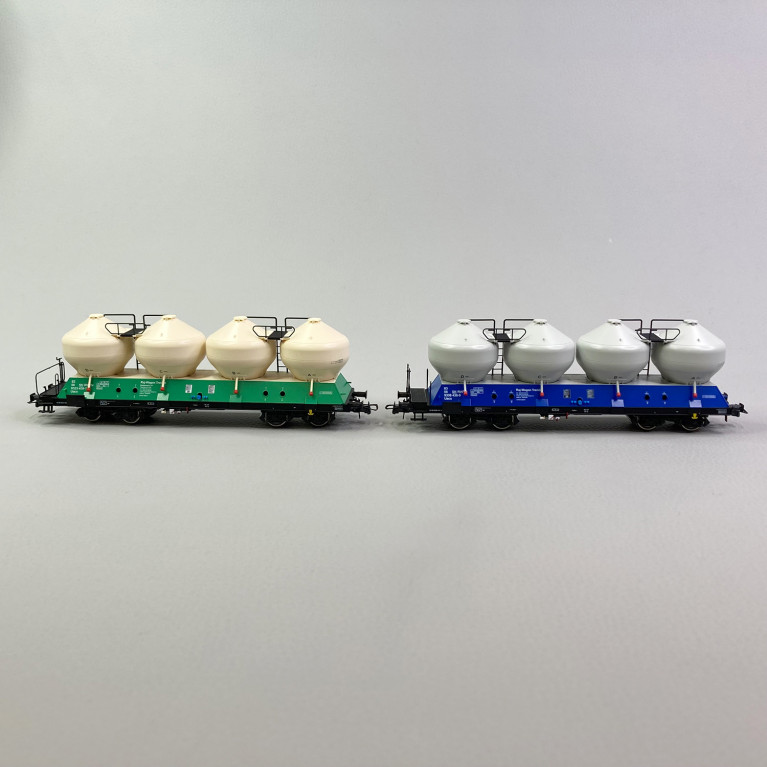 2 wagons silos Uacs à bogies, ZSSK, Ep VI - ROCO 77003 - HO 1/87