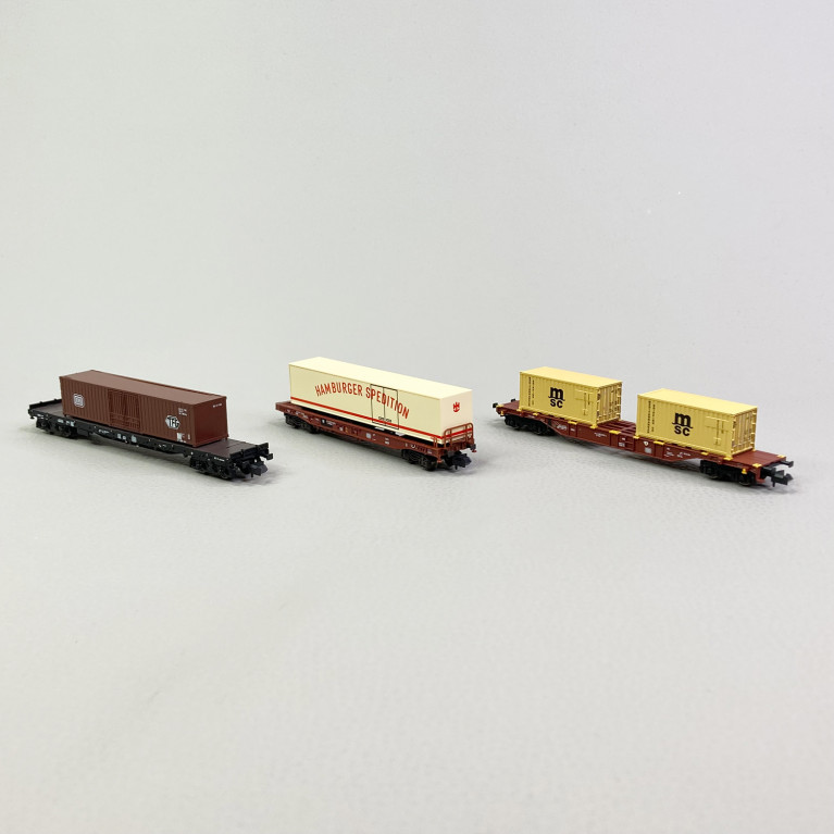 3 wagons de transport de marchandises, DB, Ep IV - MINITRIX 18702 - N 1/160