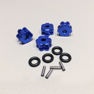 Hexagones de roues, Aluminium, Bleu (x4) - T2M T4900/201
