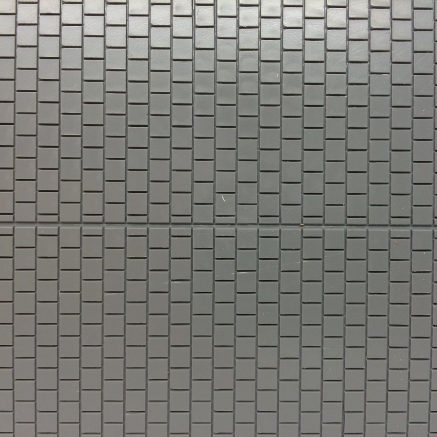 Plaque dallage de sol gris avec trottoir et rigole centrale -HO-1/87-AUHAGEN  52423