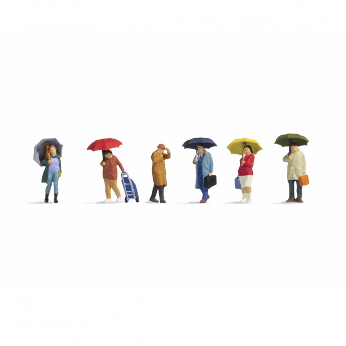 Personnes sous la pluie (x6) - NOCH 15523 - HO 1/87