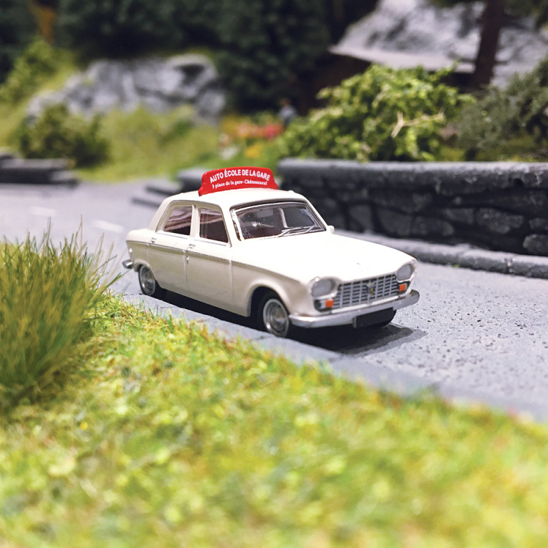 Peugeot 204 Blanc Courchevel, Auto Ecole - SAI 6262 - HO 1/87