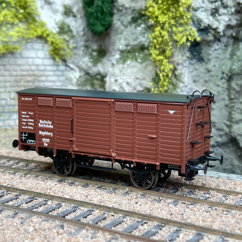 Wagon Couvert G, 2 Essieux, Stuttgart, DRG, Ep II - BRAWA 47729 - HO 1:87