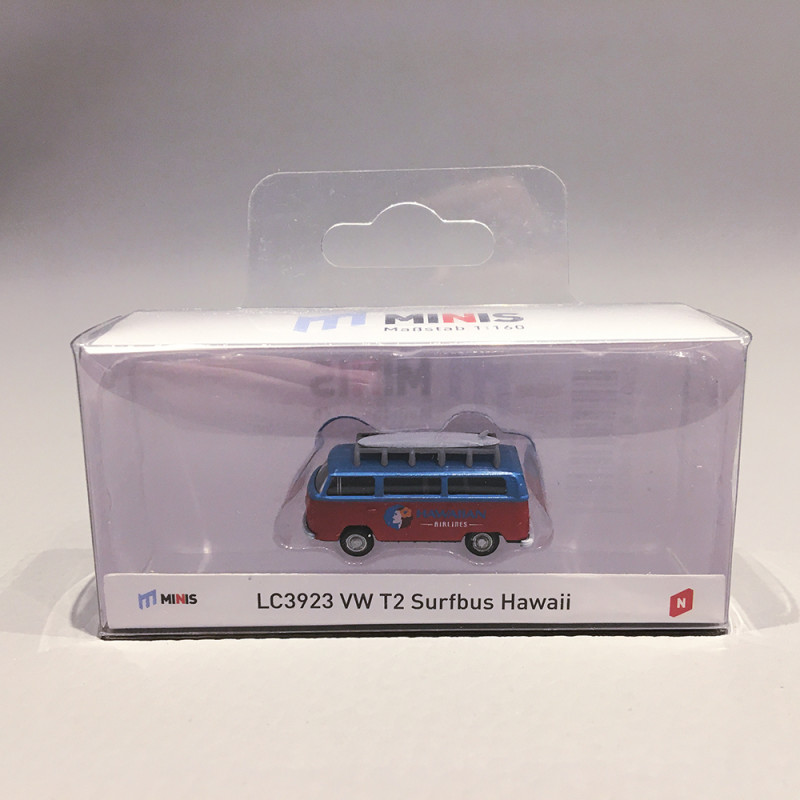 VW T2 Combi Bay Window "Hawaii" Bleu / Rouge - MINIS LC3923 - N 1/160