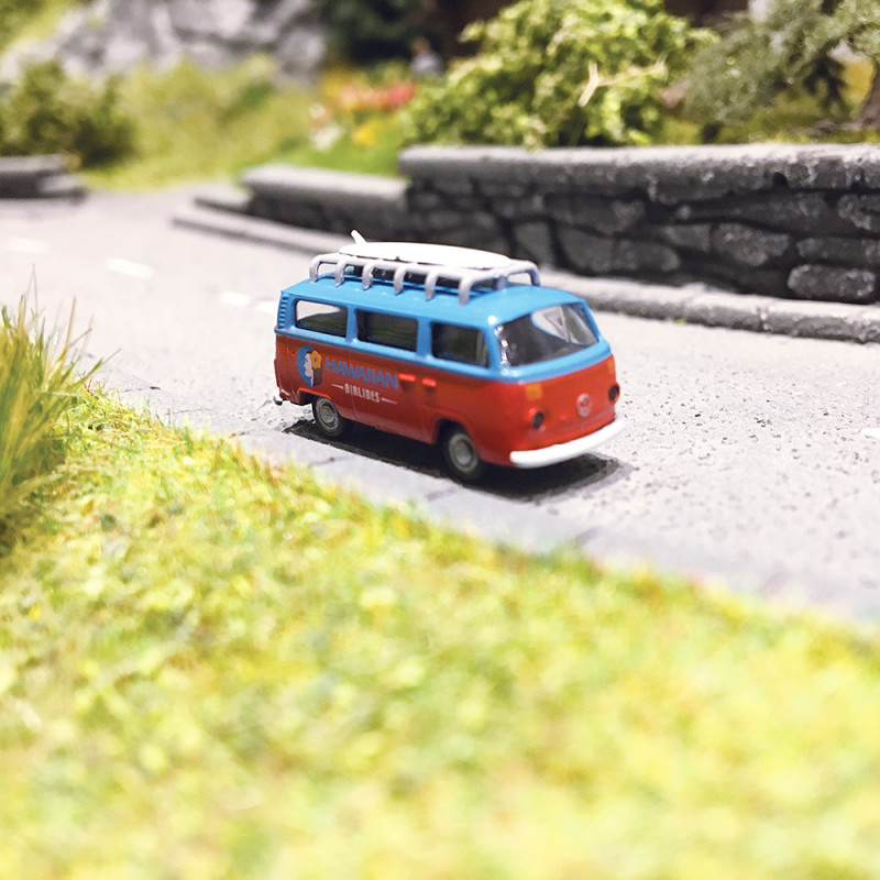 VW T2 Combi Bay Window "Hawaii" Bleu / Rouge - MINIS LC3923 - N 1/160