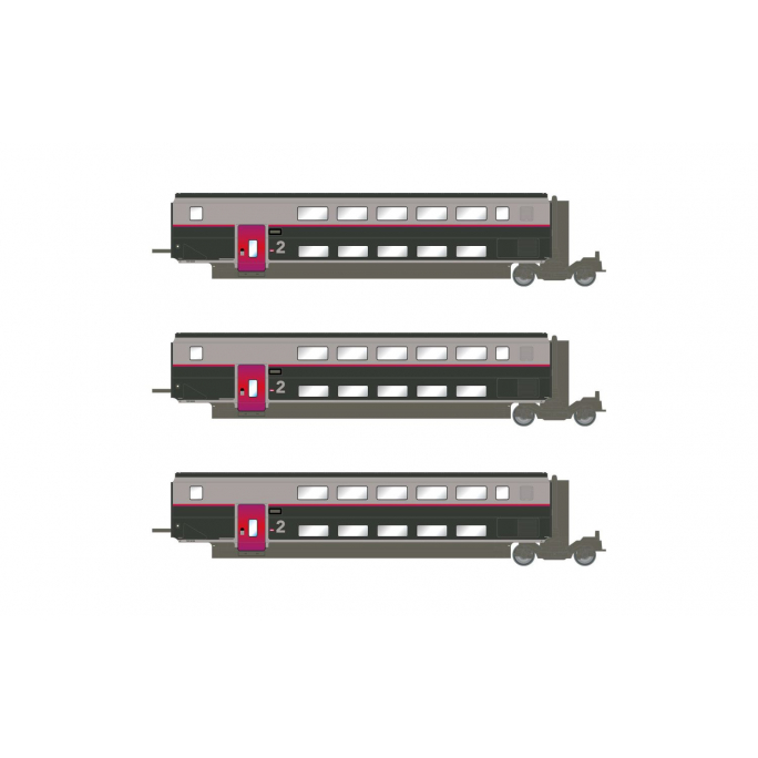 3 voitures (ex 2CL), TGV Duplex Carmillon, Sncf, Ep VI - JOUEF HJ3017 - HO 1/87