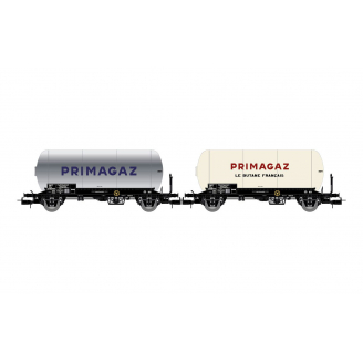 2 wagons citerne transport de gaz, "Primagaz", Sncf, Ep III - JOUEF HJ6264 - HO 1/87