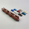 2 wagons porte autos type Laaes, avec voitures, DB, EP IV - MARKLIN 46129 - HO 1/87