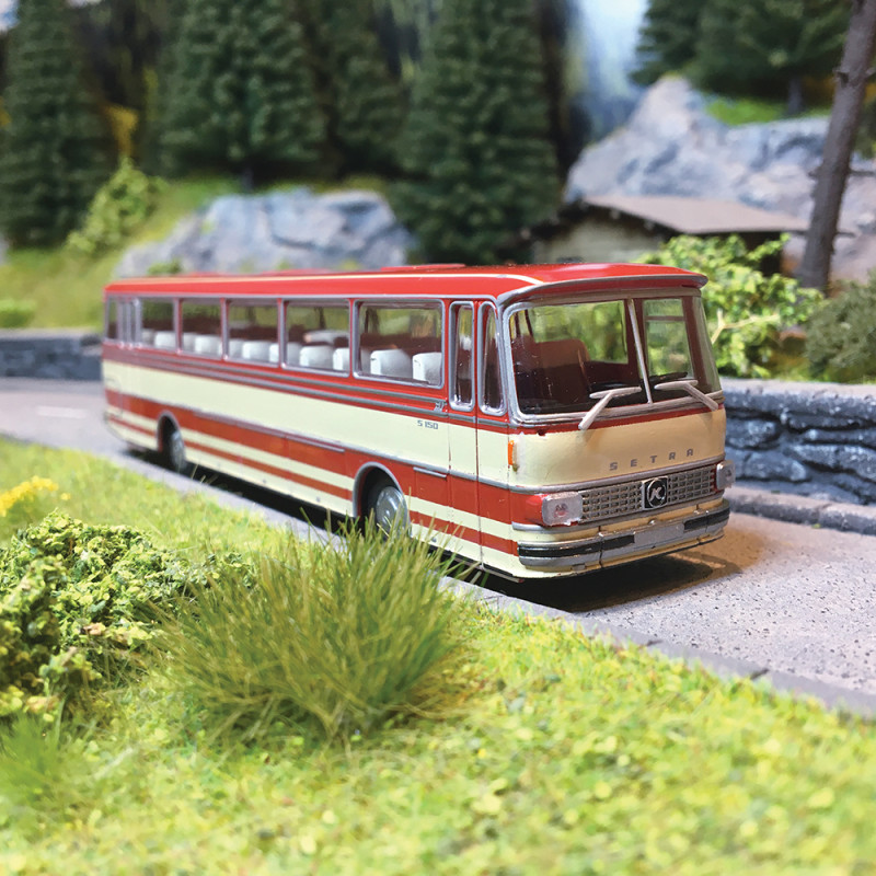 Bus Setra S 150 H, Beige / Rouge - BREKINA 56050 - HO 1/87