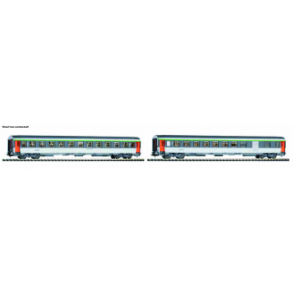2 voitures Corail VU, 2CL et mixte 2CL/fourgon, Sncf, Ep IV et V - PIKO 97310 - HO 1/87