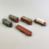 Convoi de 5 wagons de marchandises, DR, Ep III - TRIX 24075 -  HO 1/87