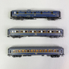 3 voitures du Train bleu, 2 voiture lits Lx et 1 fourgon, CIWL, Ep III - ARNOLD HN4401 - N 1/160
