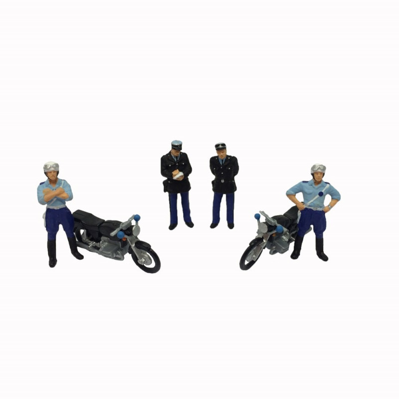 Set de gendarmes contrôle routier-HO-1/87-PREISER 10191