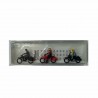 3 motards 2 roues-HO-1/87-PREISER 10081