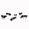 6 vaches taches noires et blanches-HO-1/87-PREISER 10145