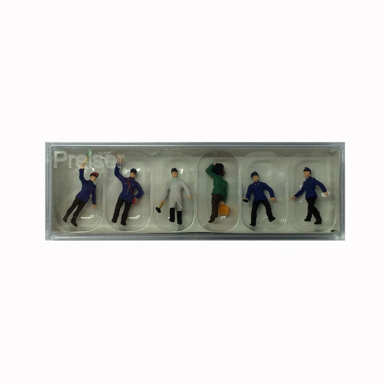 6 personnels de gare-HO-1/87-PREISER 10010